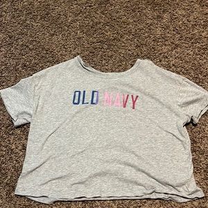 Grey okd navy crop top